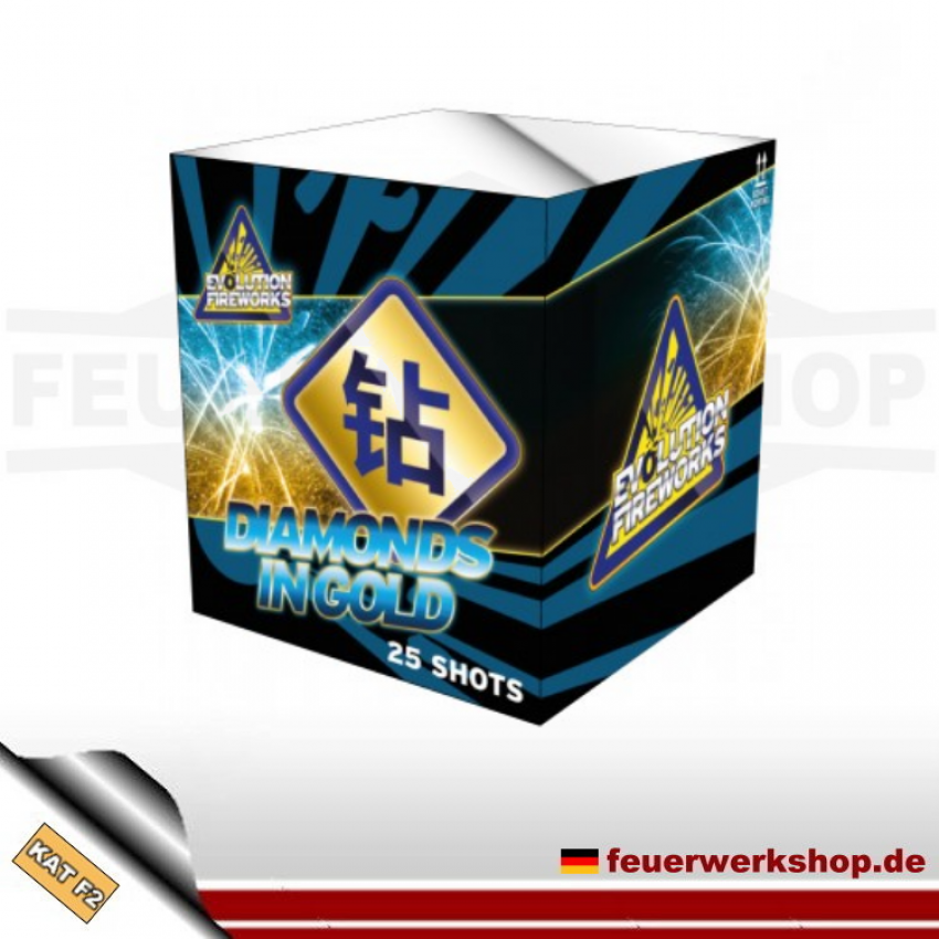 *Diamonds in Gold* - Batteriefeuerwerk von Evolution