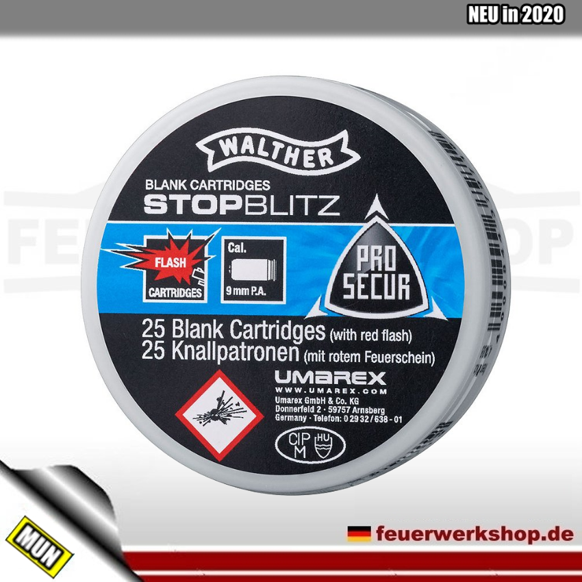 Walther Stop Blitz Patronen 9 mm P.A.K.