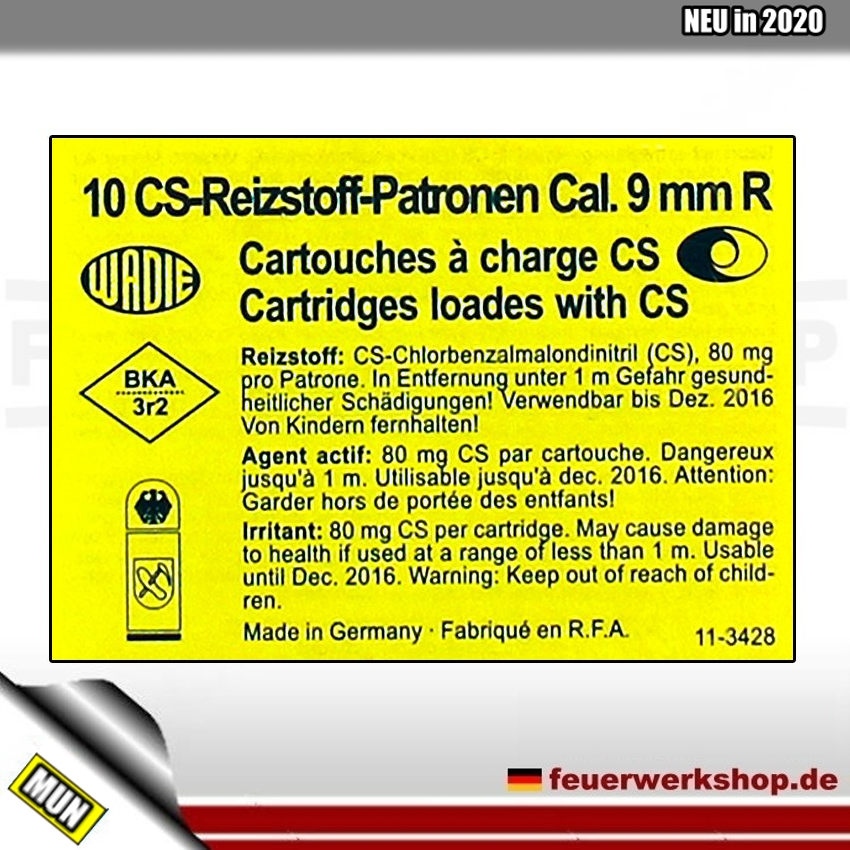 Wadie CS Gaspatronen 9 mm R.K.